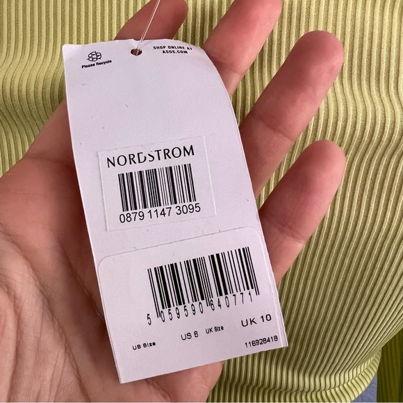 3/$30 🍂 ASOS DESIGN Skinny Longline Cardigan Rib Green - Picture 9 of 9